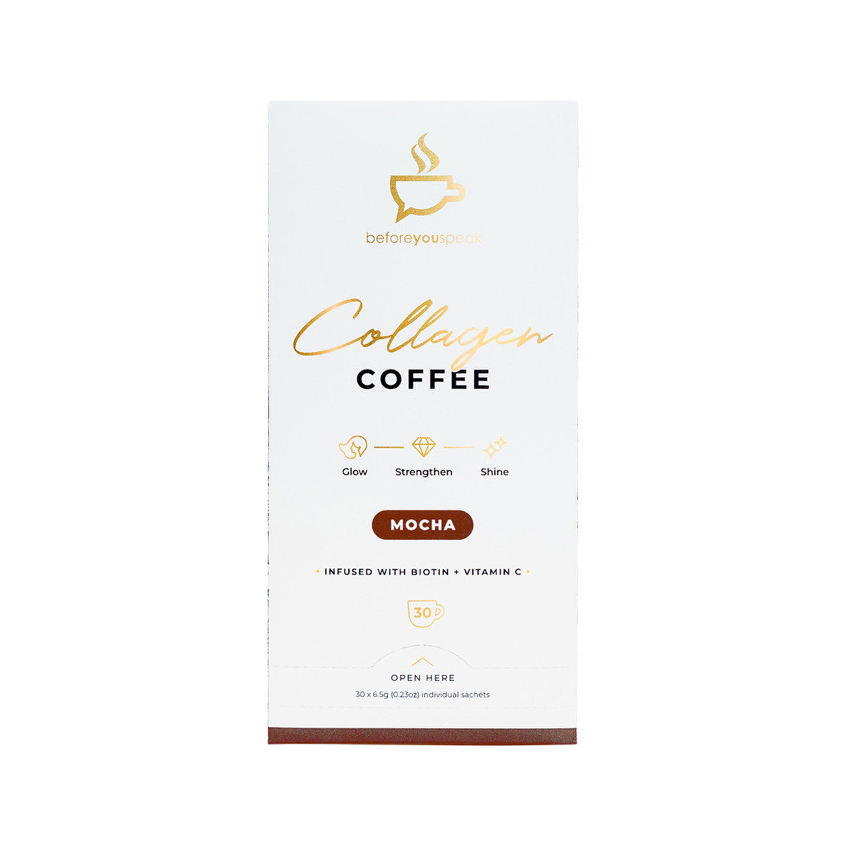 BEFORE YOU SPEAK Collagen Coffee Unsweetened 6.5g x 7 Pack