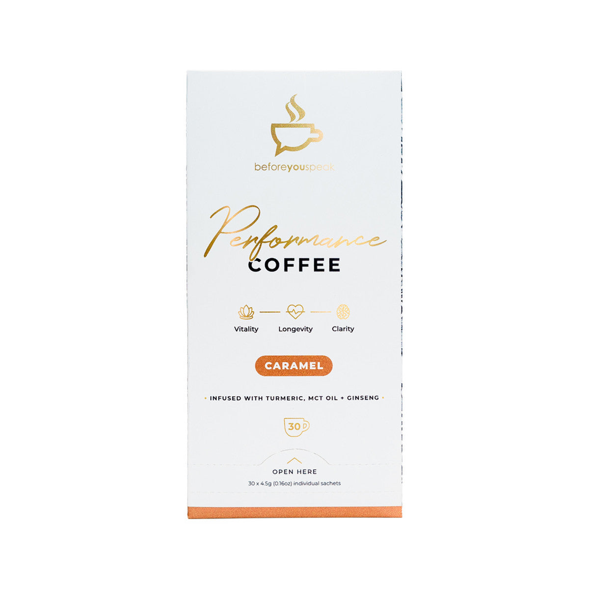 BEFORE YOU SPEAK Performance Coffee Unsweetened 4.5g x 7 Pack
