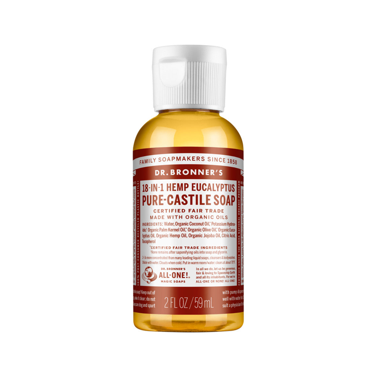 DR. BRONNER'S Pure-Castile Soap Liquid (Hemp 18-in-1) Green Tea 59ml