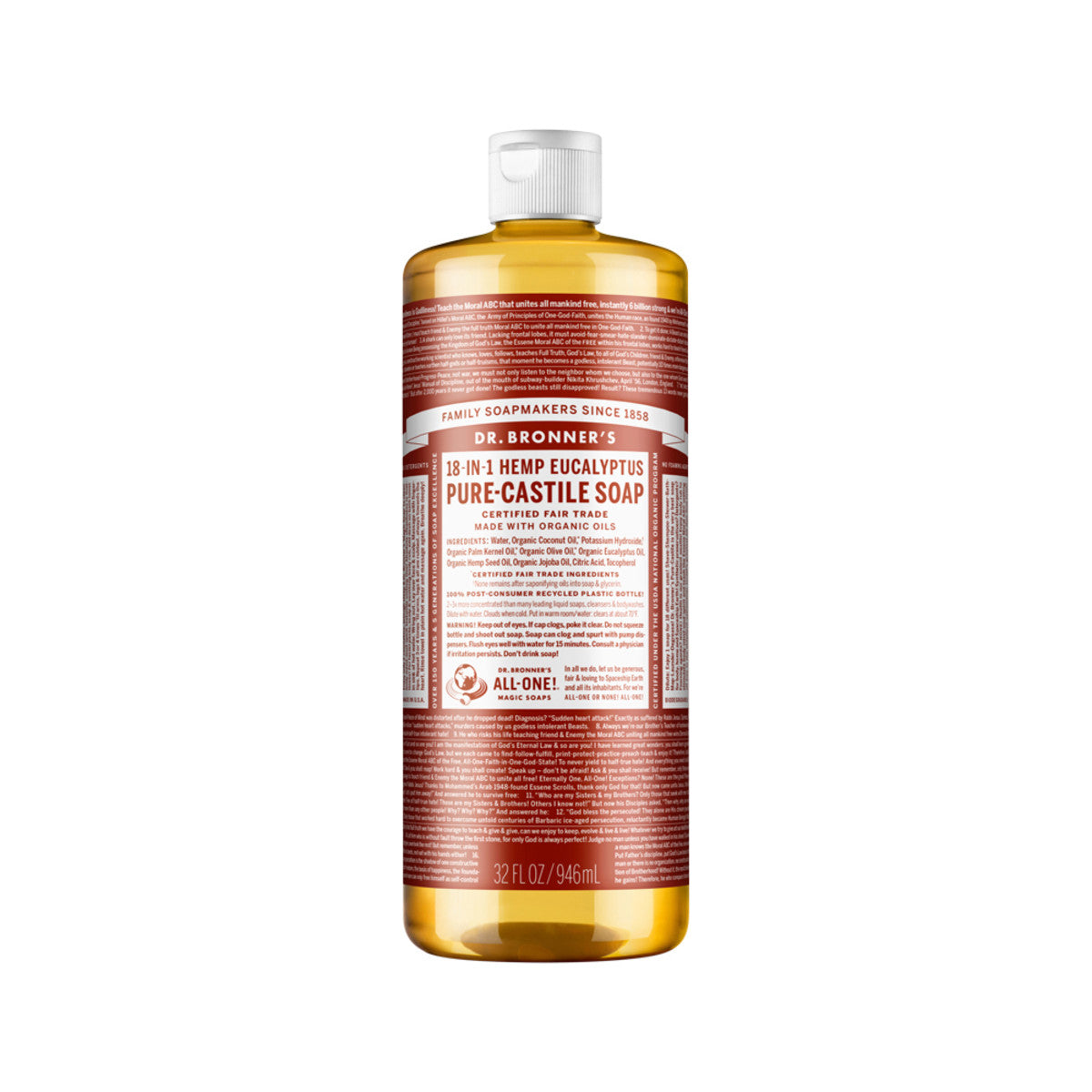 DR. BRONNER'S Pure-Castile Soap Liquid (Hemp 18-in-1) Green Tea 946ml