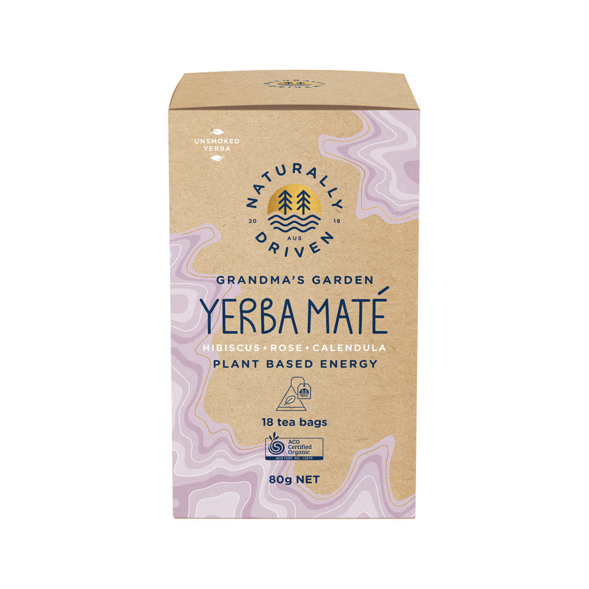 NATURALLY DRIVEN Organic Yerba Mate Tea Pure Leaf x 18 Tea Bags