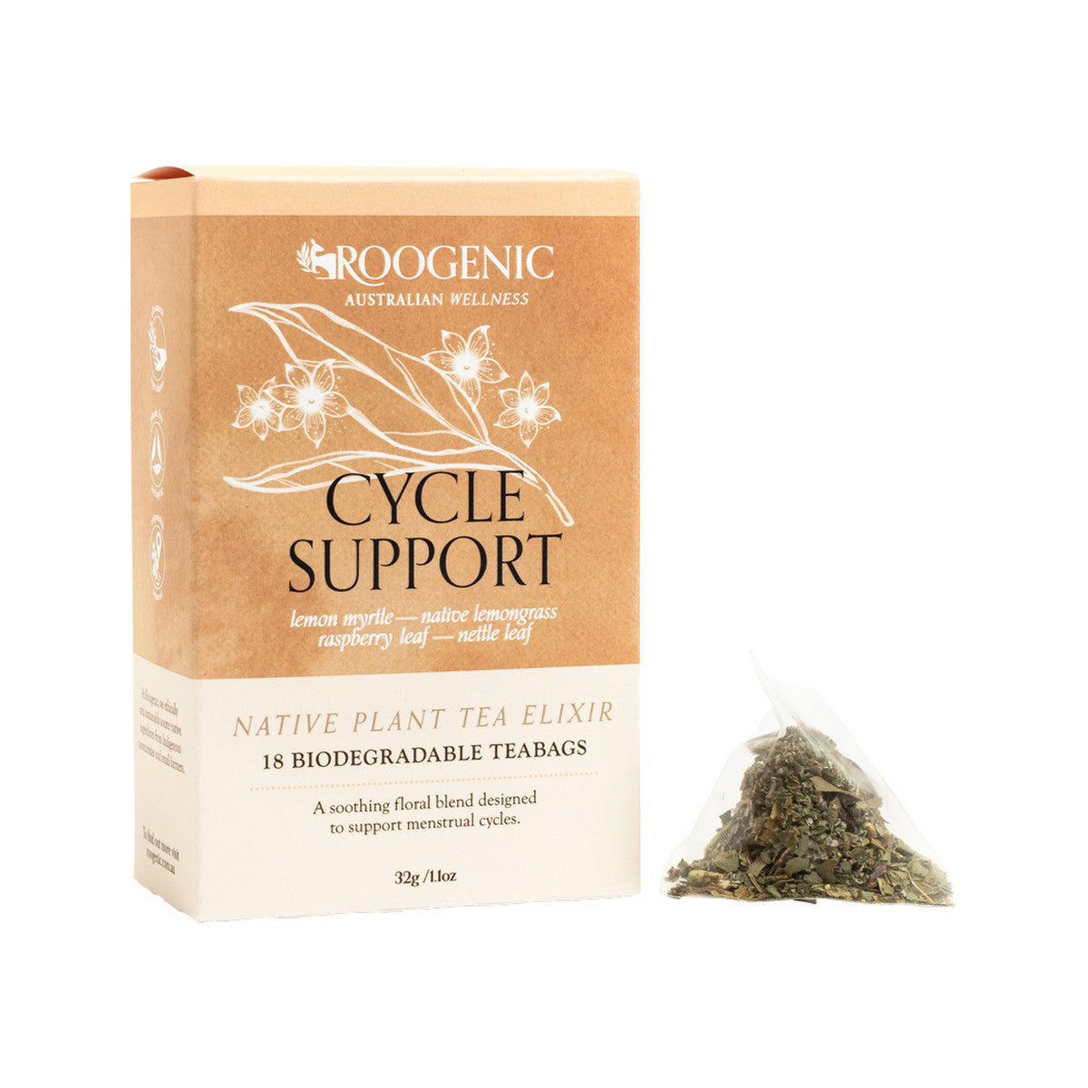 ROOGENIC AUSTRALIA Gift Box Cycle Support x 18 Tea Bags with Tin (previously Women's Balance)