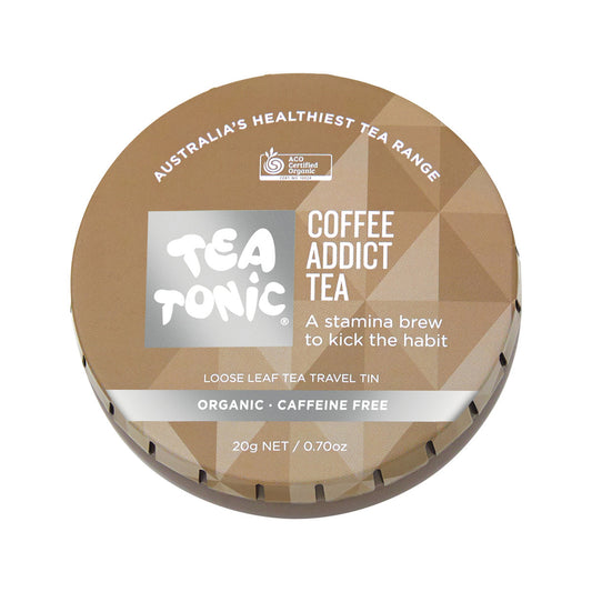 TEA TONIC Organic Control Cramp Tea Caddy Tin 150g