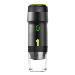 Black 3-in-1 Portable Electric Espresso Maker - Rechargeable Travel Coffee Machine for Capsules & Ground Coffee