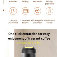 Green 3-in-1 Portable Electric Espresso Maker - Rechargeable Travel Coffee Machine for Capsules & Ground Coffee
