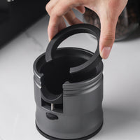 Dark Grey Diamond Professional Aluminum Espresso Tamping Station - Adjustable Portafilter Holder Stand