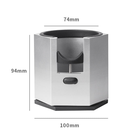 Silver Diamond Professional Aluminum Espresso Tamping Station - Adjustable Portafilter Holder Stand