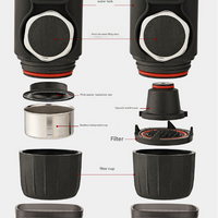 Portable Hand-Press Espresso Maker - Compact Capsule & Powder Coffee Machine